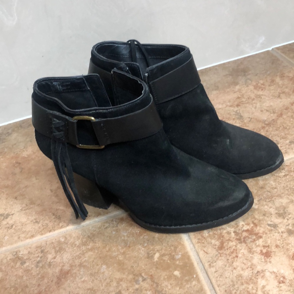 Black suede booties